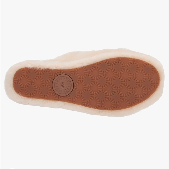 UGG Fluff Yeah Slide Sandals Sheepskin Fur Slingback Elastic Open Toe Natural - Picture 3 of 7